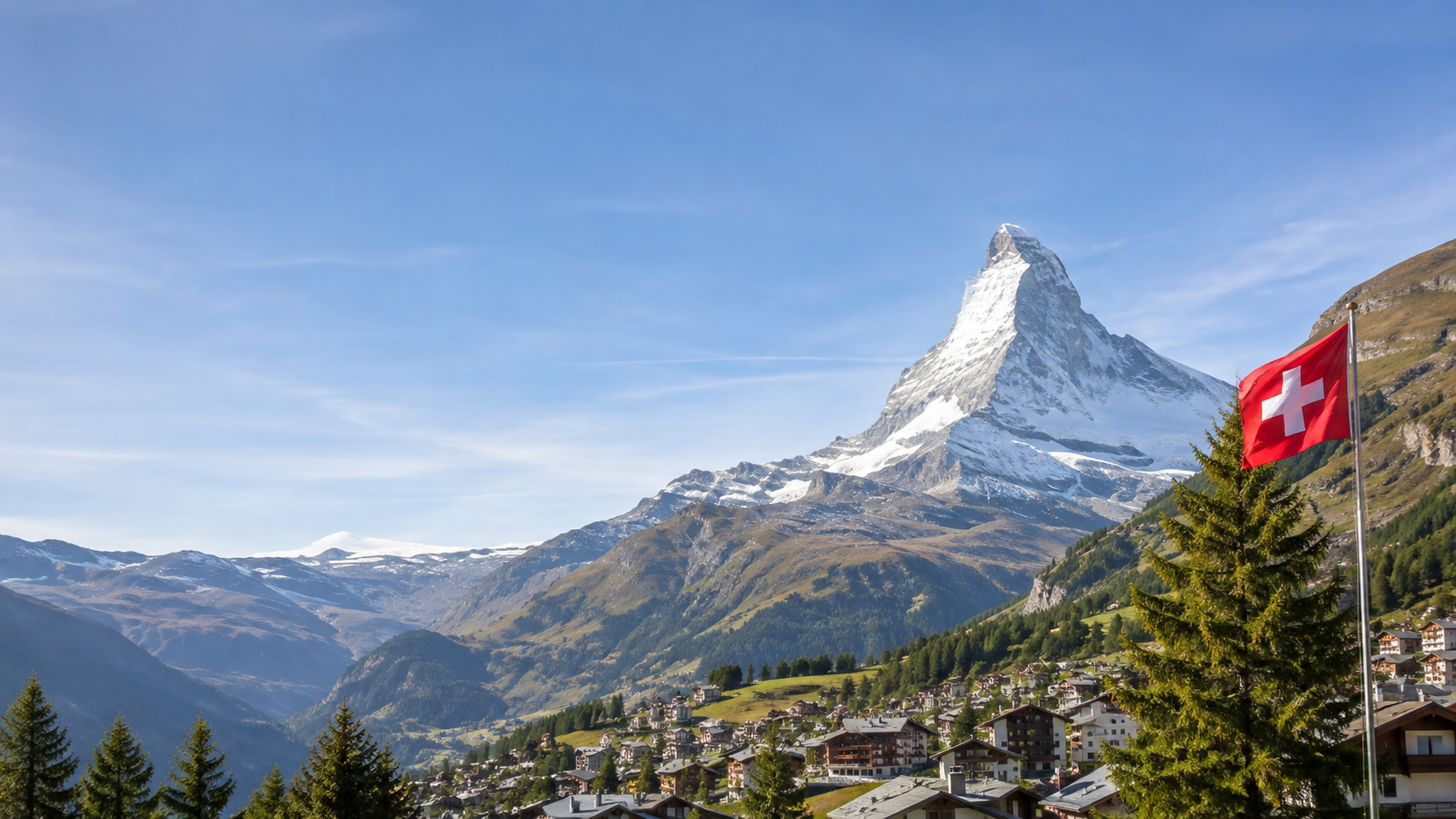 ทิวทัศน์ภูเขาในสวิตเซอร์แลนด์